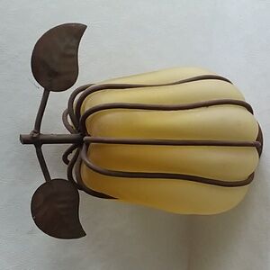 Metal and Glass Pear Tea Candle Holder